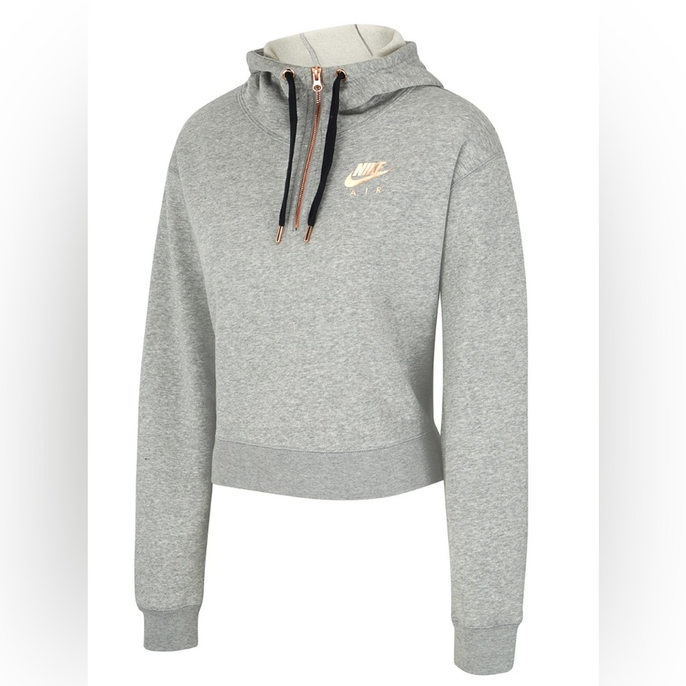 Nike Air Sportswear Cropped Rose Gold Half-Zip Hoodie Women’s Size Medium